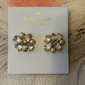 Kate Spade Crystal rhinestones earrings gold new!